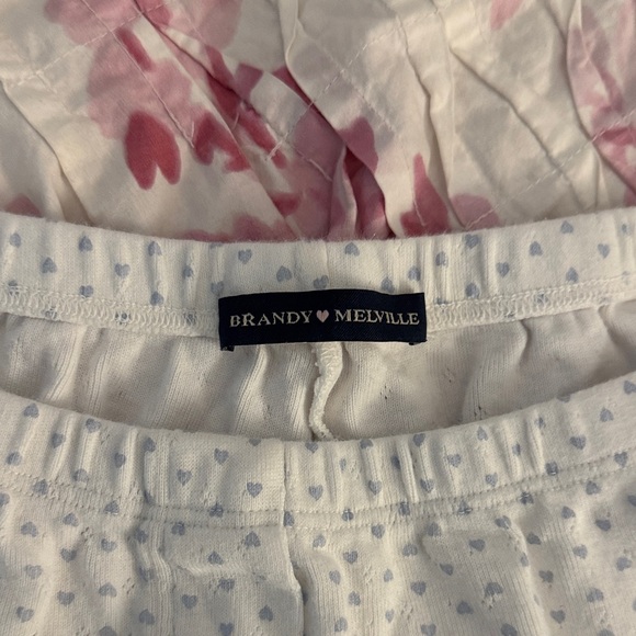 Brandy Melville White with Blue Hearts Pants - Picture 2 of 2